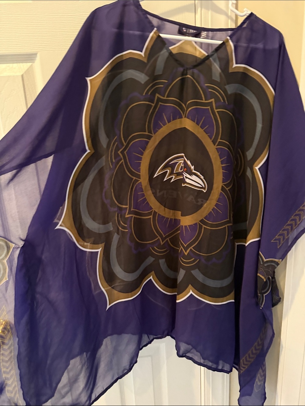 Baltimore Ravens Purple Floral Sheer Poncho